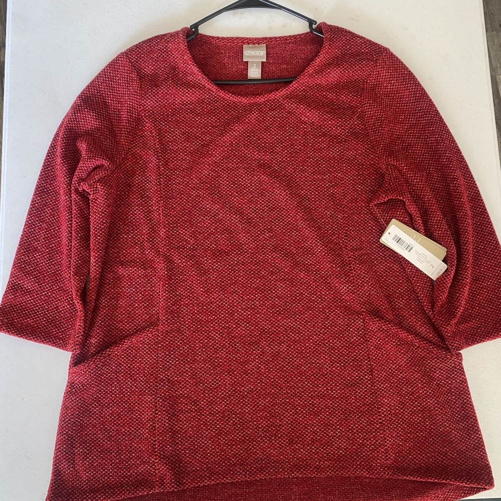Chico's Vibrant Red Knit Top